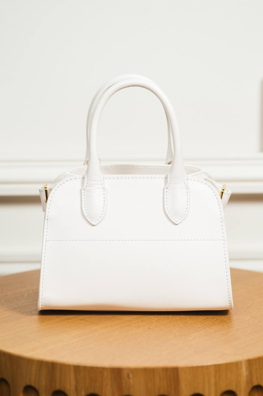 

Beige leather tote bag Babe Pay Pls, White