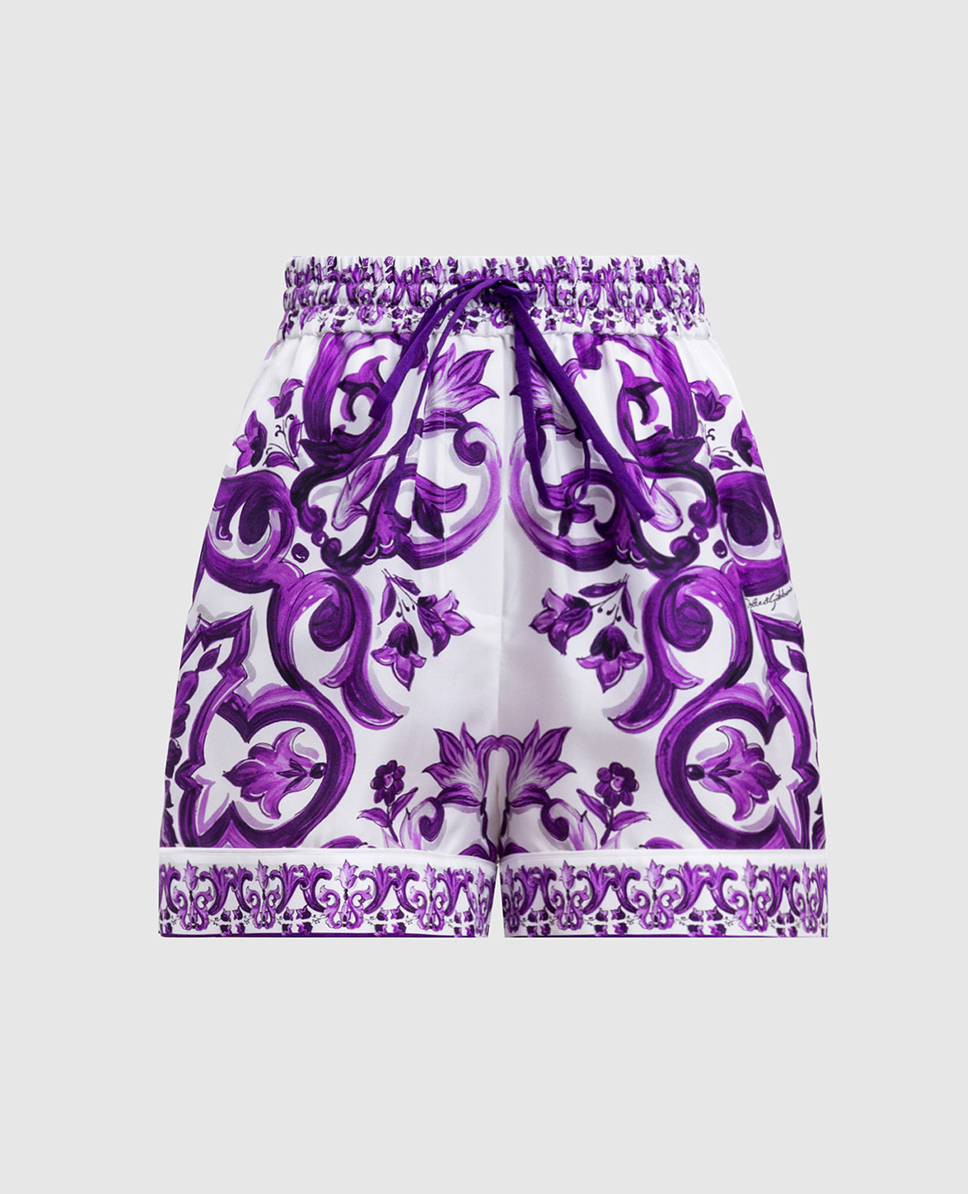

White printed silk shorts Dolce&Gabbana
