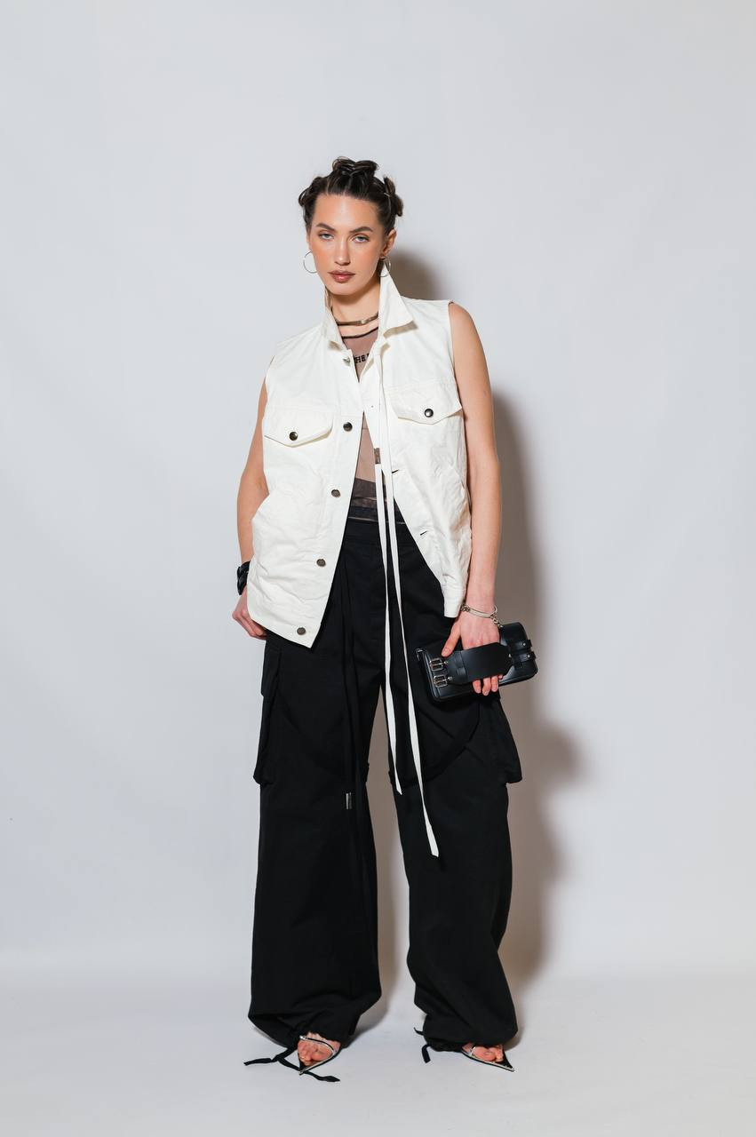 Juliette white denim vest Ann Demeulemeester