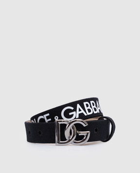 Dolce&Gabbana Children's black belt with logo print EC0083AT661