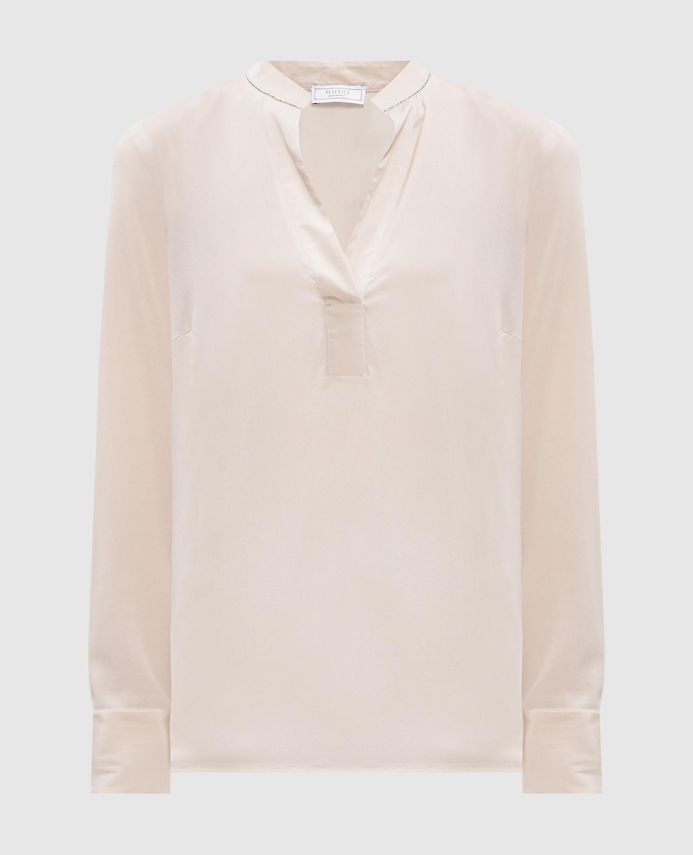 

Beige silk blouse with monil chain Peserico