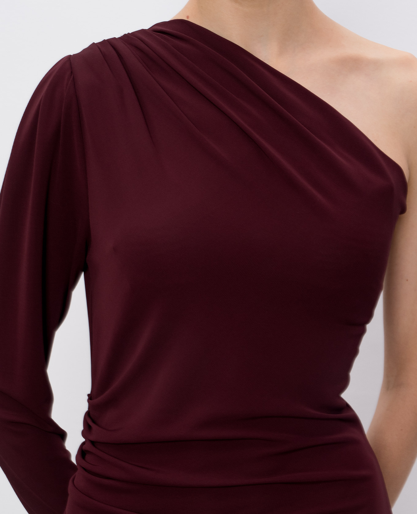 GARGANO burgundy one-shoulder dress Max Mara 5