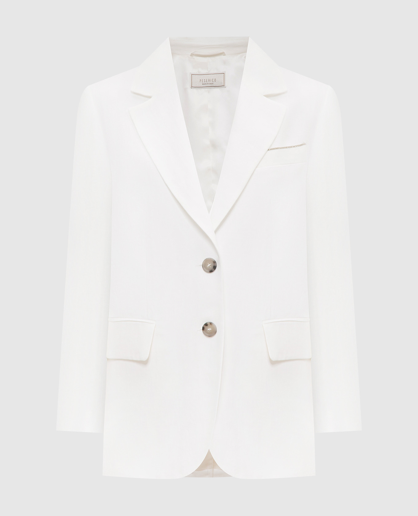 

White linen jacket with monil chain Peserico