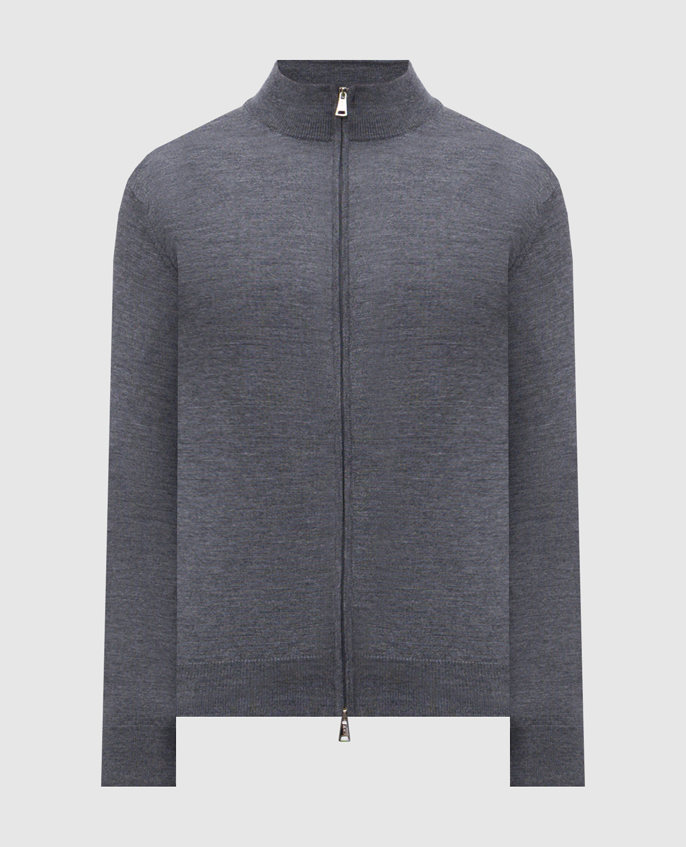 Gray merino wool cardigan