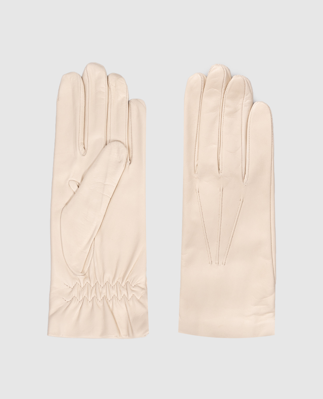 White leather gloves Babe Pay Pls
