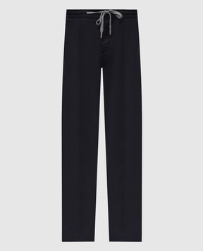 Marco Pescarolo Blue wool and silk pants CARACCIOLO5122