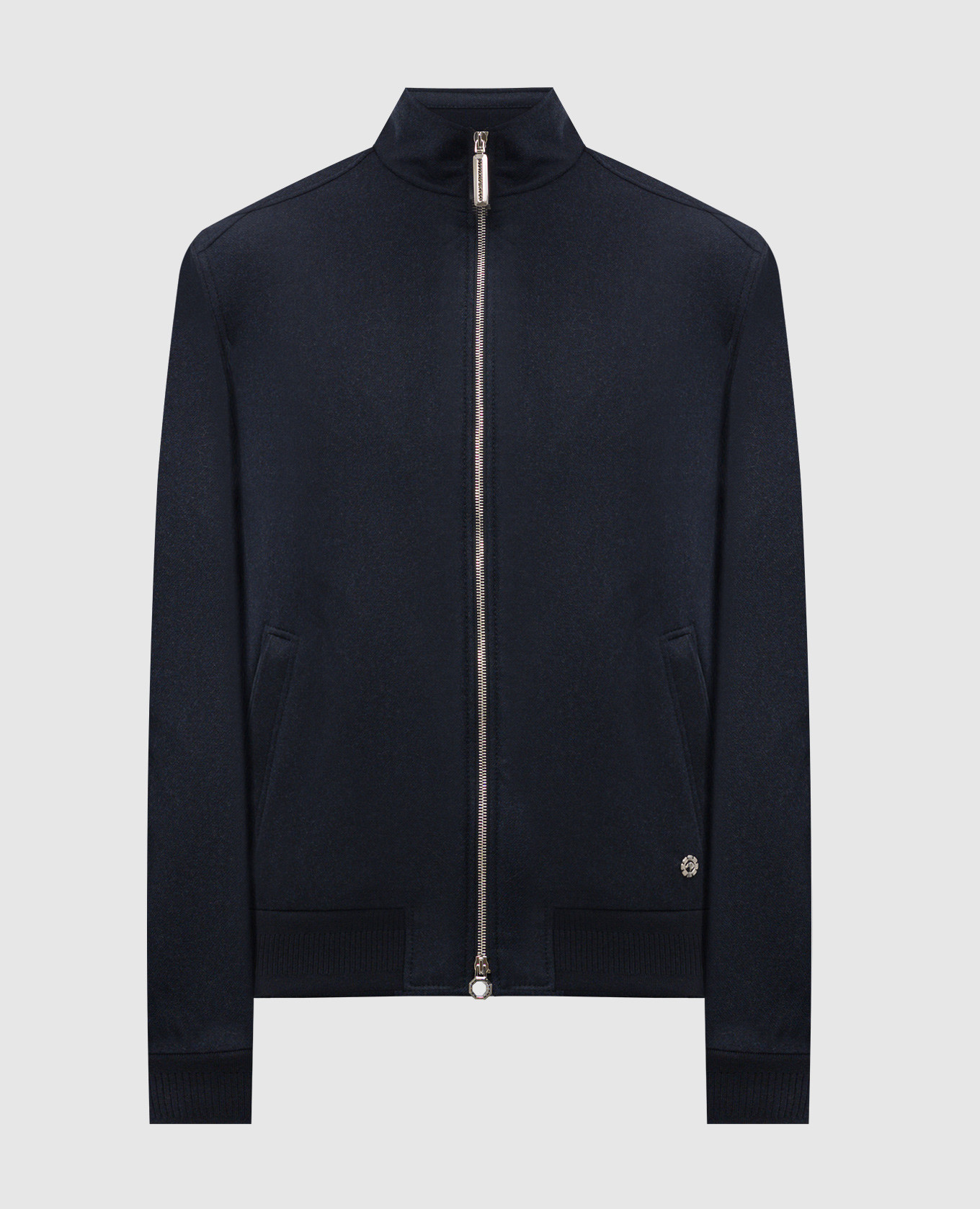 Blue logo wool and cashmere jacket stefano ricci
