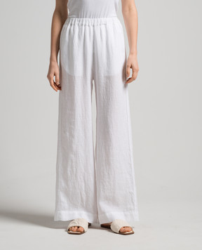 ANNECLAIRE White linen pants D0693405