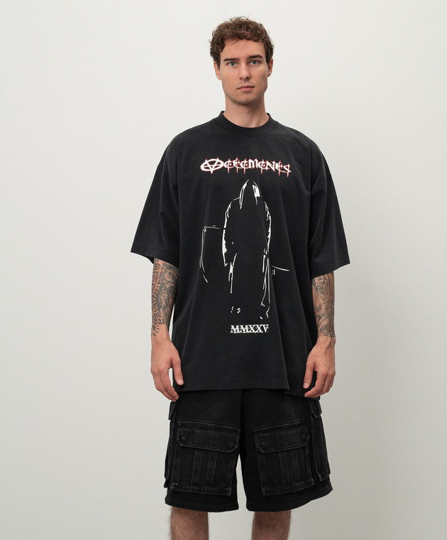 Vetements - Black t-shirt with logo print UA65TR450BM - shop with Vetements - Black t-shirt with logo print UA65TR450BM - shop with