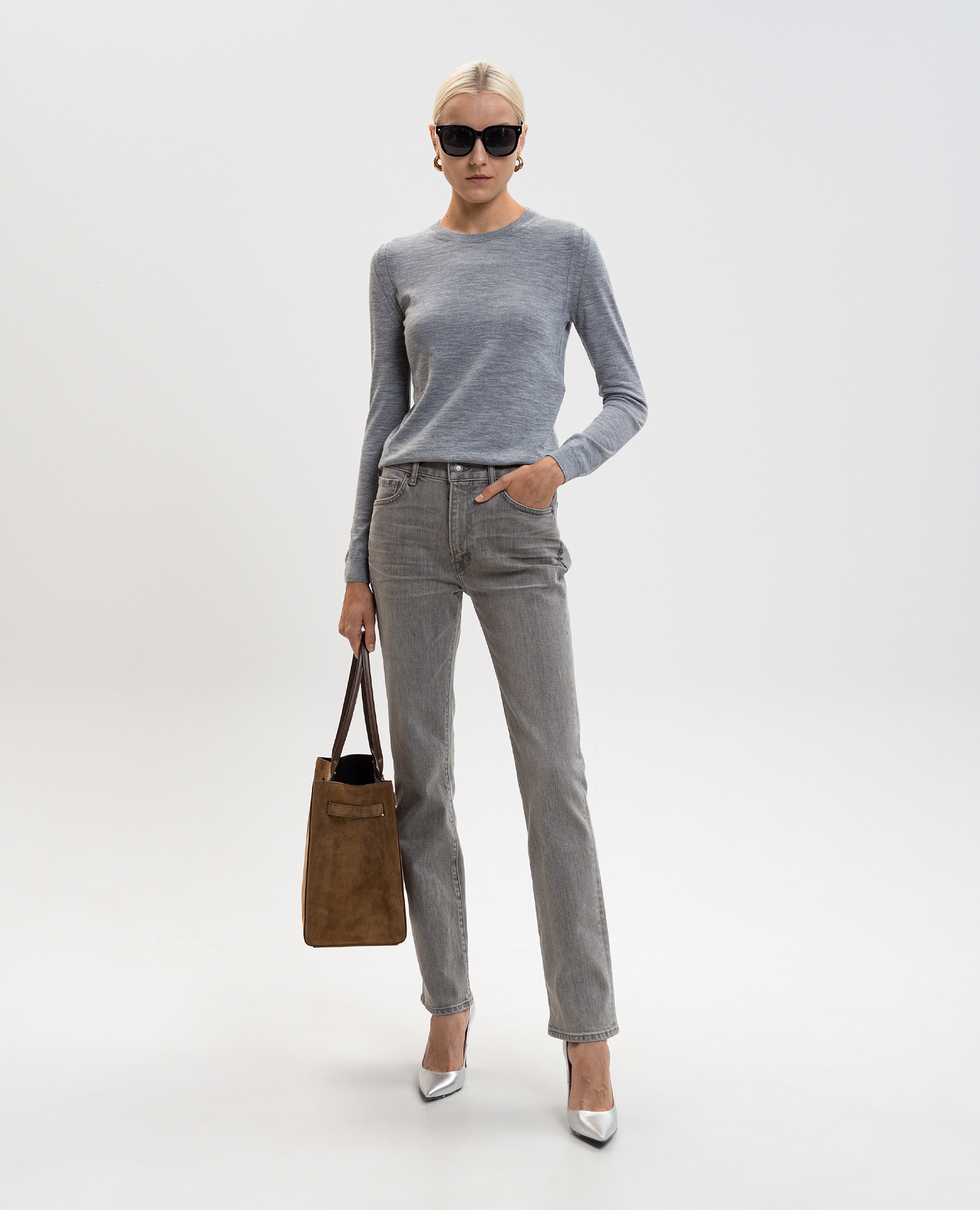 Grey melange wool jumper Tom Ford 2
