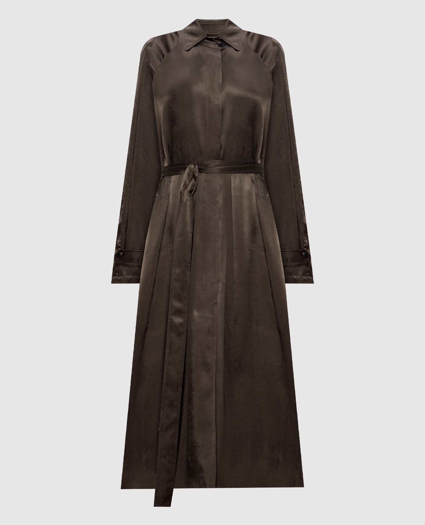 Ryo brown cloak with shiny texture The Row