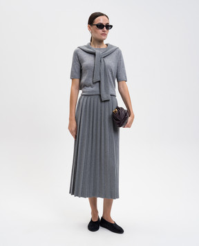 LISA YANG Gray Minda pleated skirt with cashmere 2025382