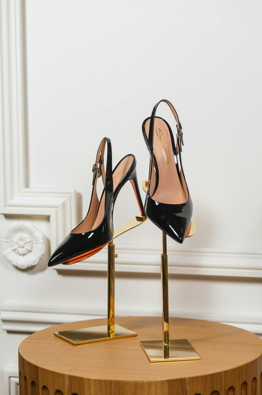 

Black patent leather sandals AUDREY VHDN01 Santoni
