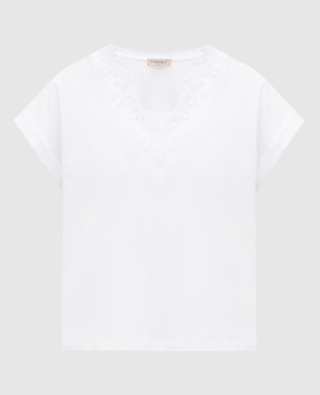 Twinset White T-shirt with lace 251TP2292