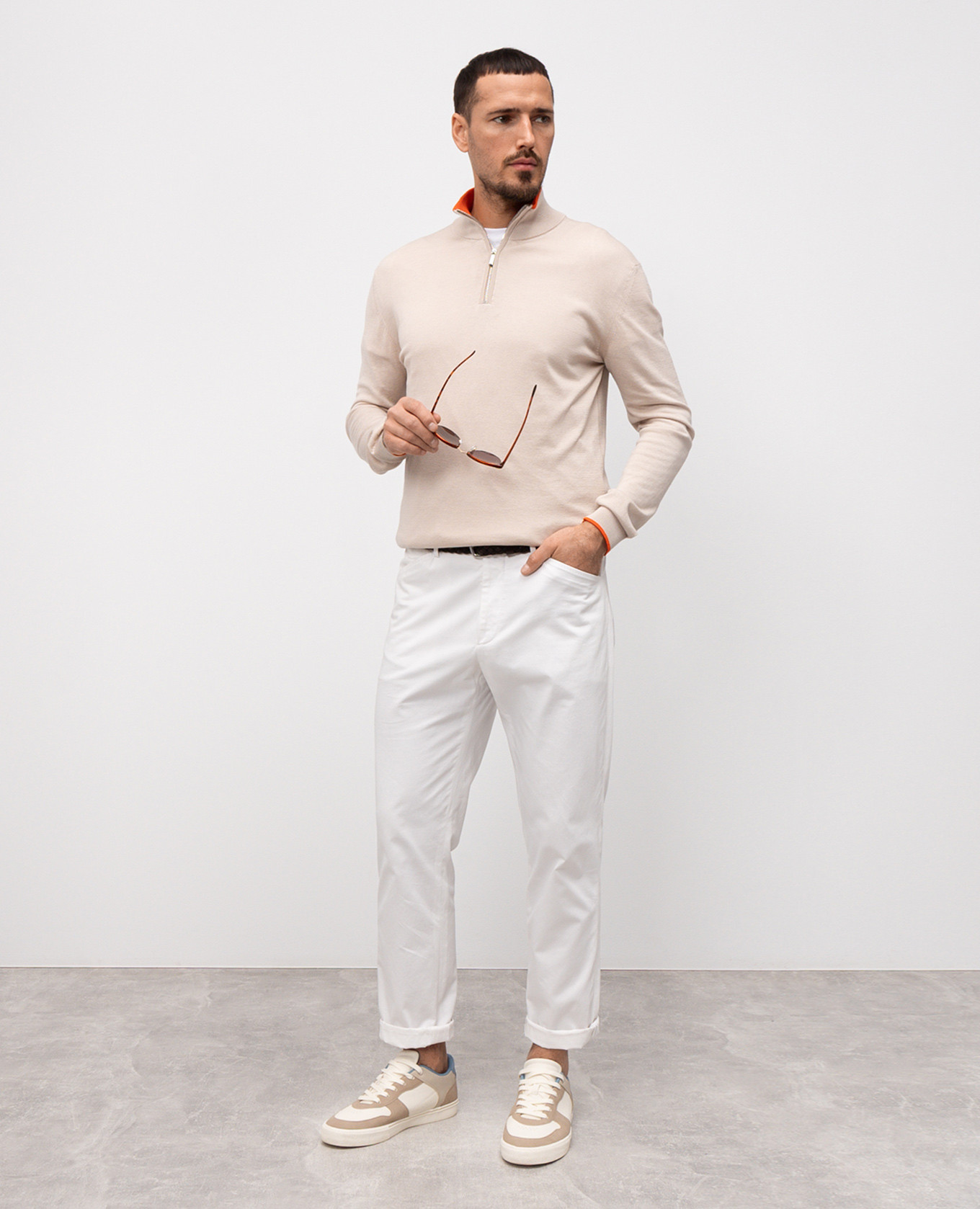 

Beige Tiber sweater with silk MooRER