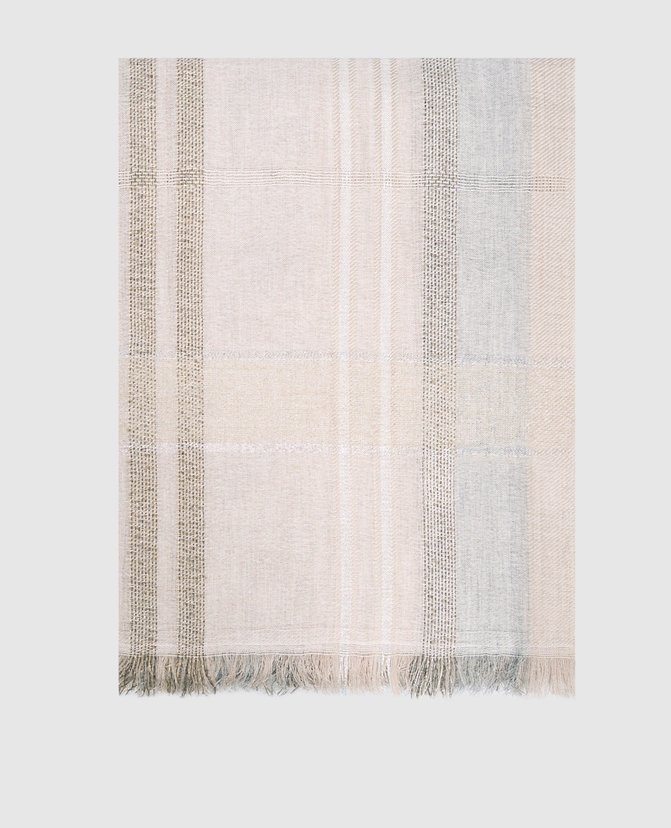 Beige stole with checked wool Peserico