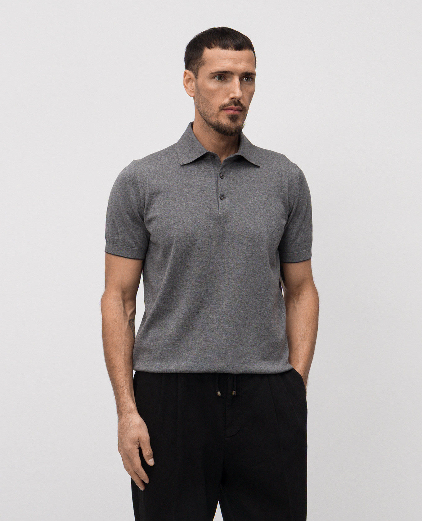 

Gray polo Brunello Cucinelli, Grey
