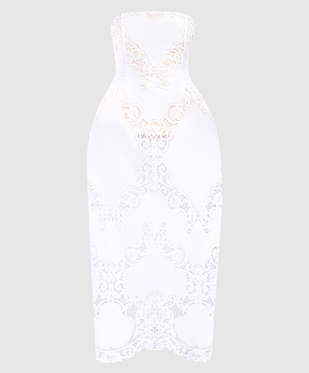 Magda Butrym - White corset midi dress with Richelieu embroidery  DRESS09151524 - shop with European delivery at Symbol