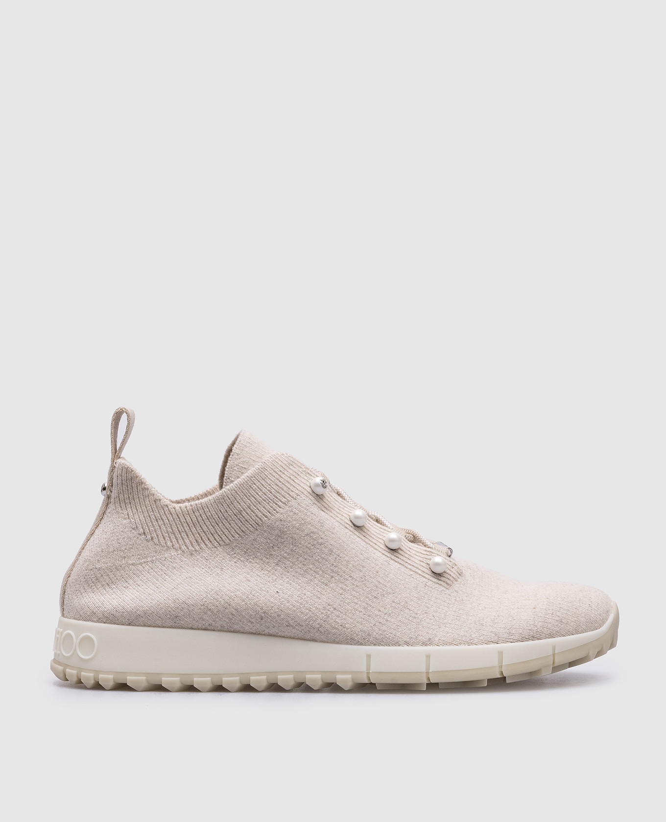 

Veles beige beaded cashmere sneakers Jimmy Choo