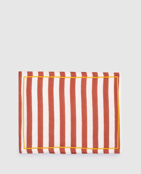 La DoubleJ A set of red striped linen table mats PMT0006LIN001RIV06