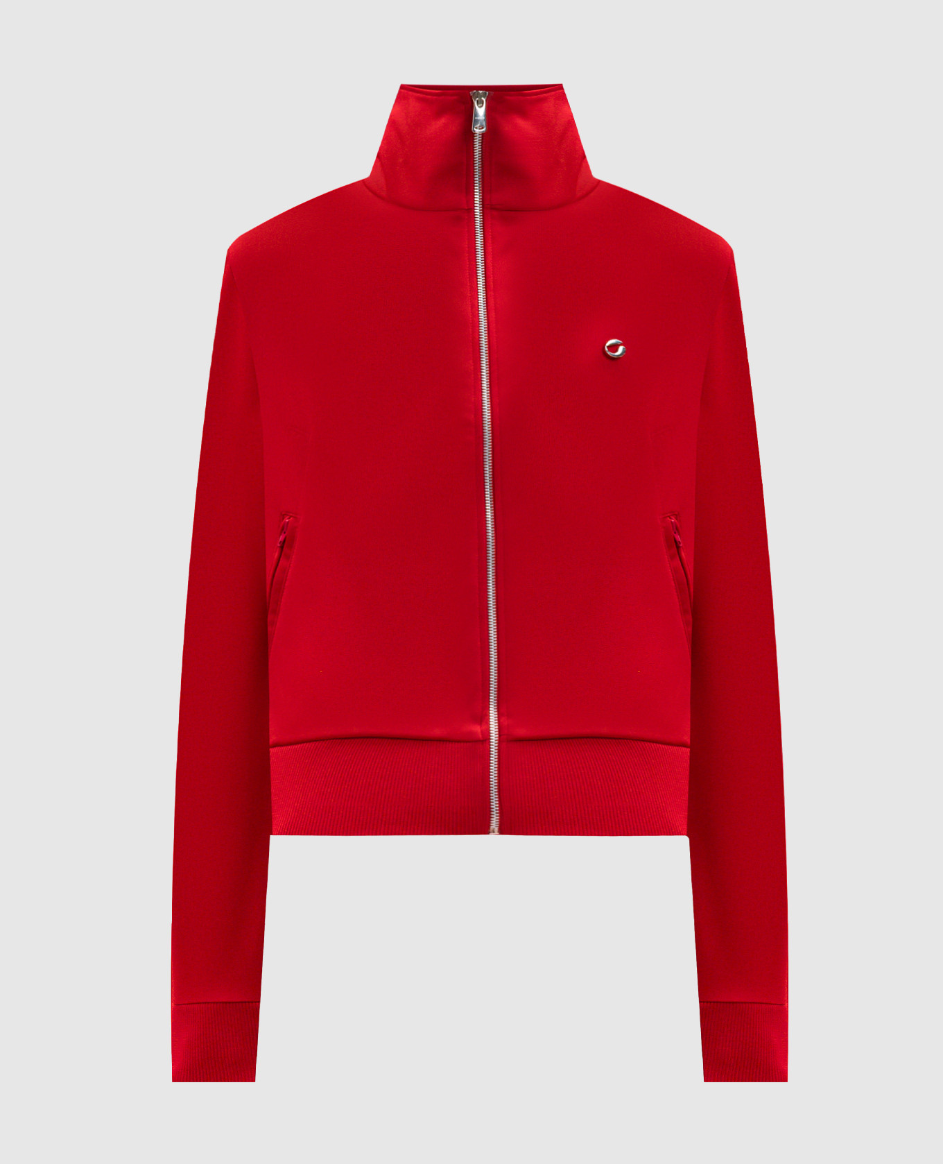Red sport jacket with logo emblem coperni