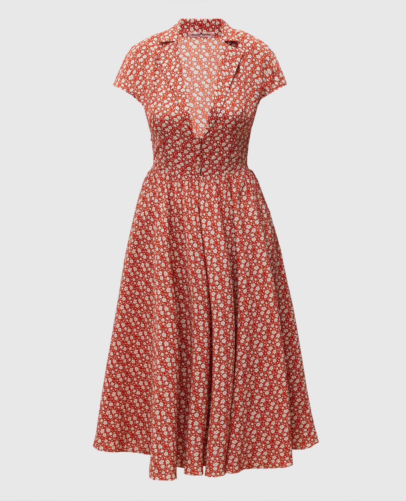 

Red silk dress with floral print Ermanno Scervino