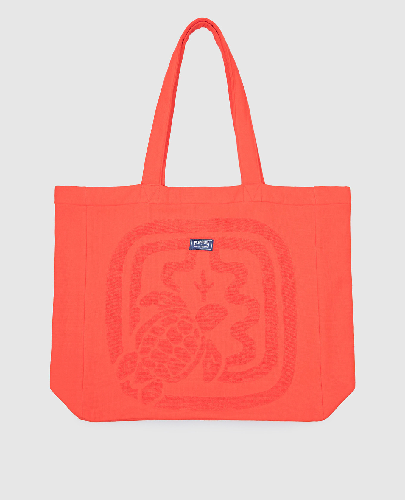 

VILEBREQUIN X INES DE LA FRESSANGE red beach bag with textured logo pattern Vilebrequin