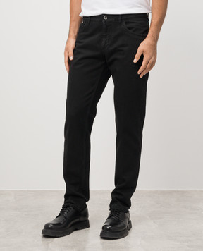 Dolce&Gabbana Black jeans with logo patch GYJCCDG8LQ6