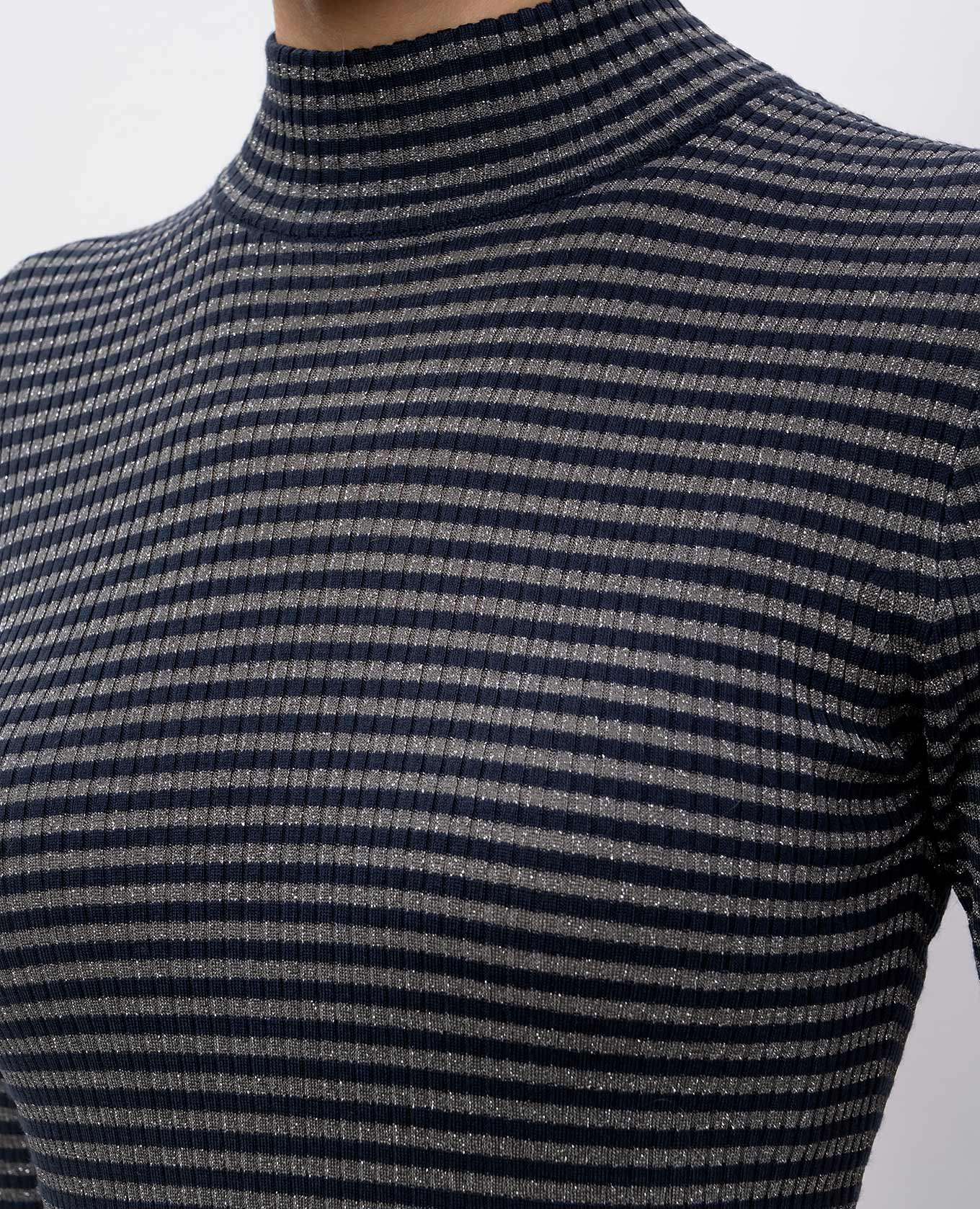 Striped wool and cashmere top with lurex Brunello Cucinelli 5