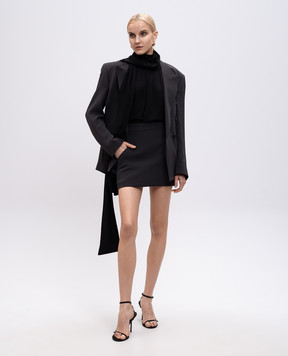 Jacob Lee Gray silk mini skirt WTMS061SS25SCBO