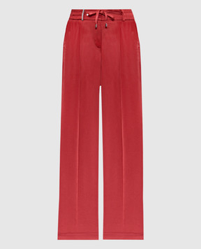 Peserico Red pants with monil chain E0447304270