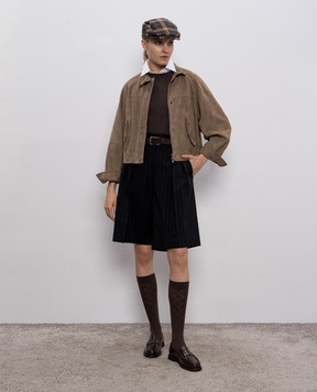 Brunello Cucinelli Brown cashmere jumper with monil chain M12144400P