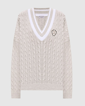 Brunello Cucinelli Gray pullover with textured pattern M19756512