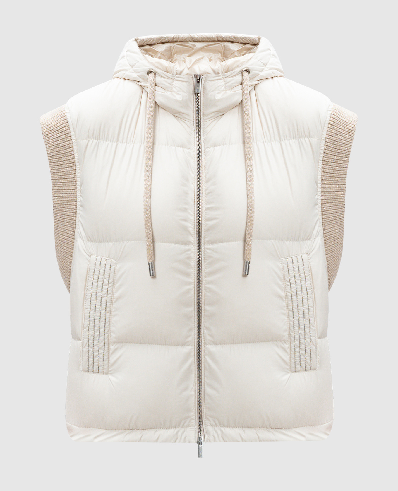 

Beige down vest with wool Peserico