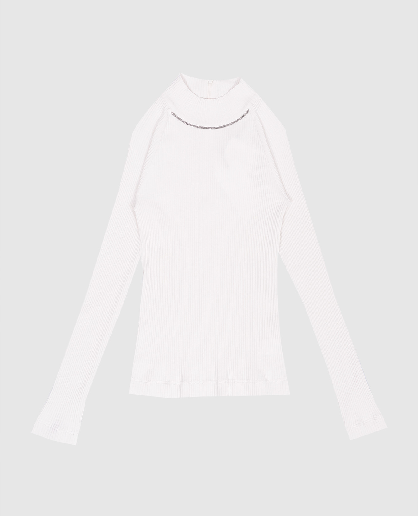 

Children's white ribbed top with monil chain Brunello Cucinelli