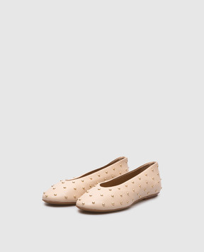 Sergio Rossi Beige leather ballet flats Arc B09220MFA101