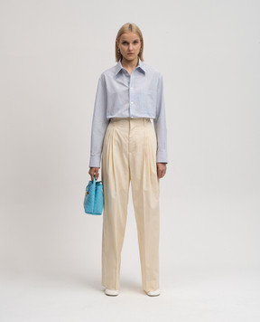 Bottega Veneta Yellow pants with silk 793118V3YS0