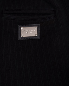 Dolce&Gabbana Children's black pants in a stripe with a logo L43P23LY093