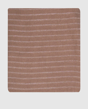 Brunello Cucinelli Brown striped linen stole MSCDAGL37