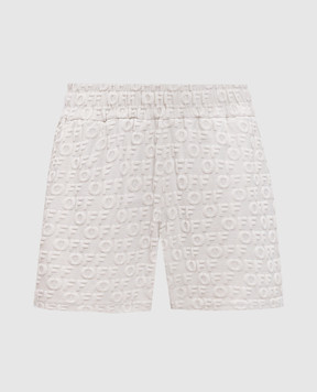 Off-White Beige shorts with logo pattern OWCB05FS25JER001