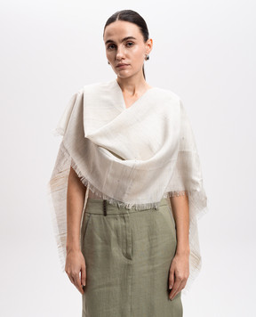 Peserico Gray stole with linen and silk S31501C0CC435