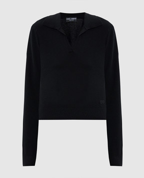 Dolce&Gabbana Black cashmere polo shirt FXZ33ZJDVC2