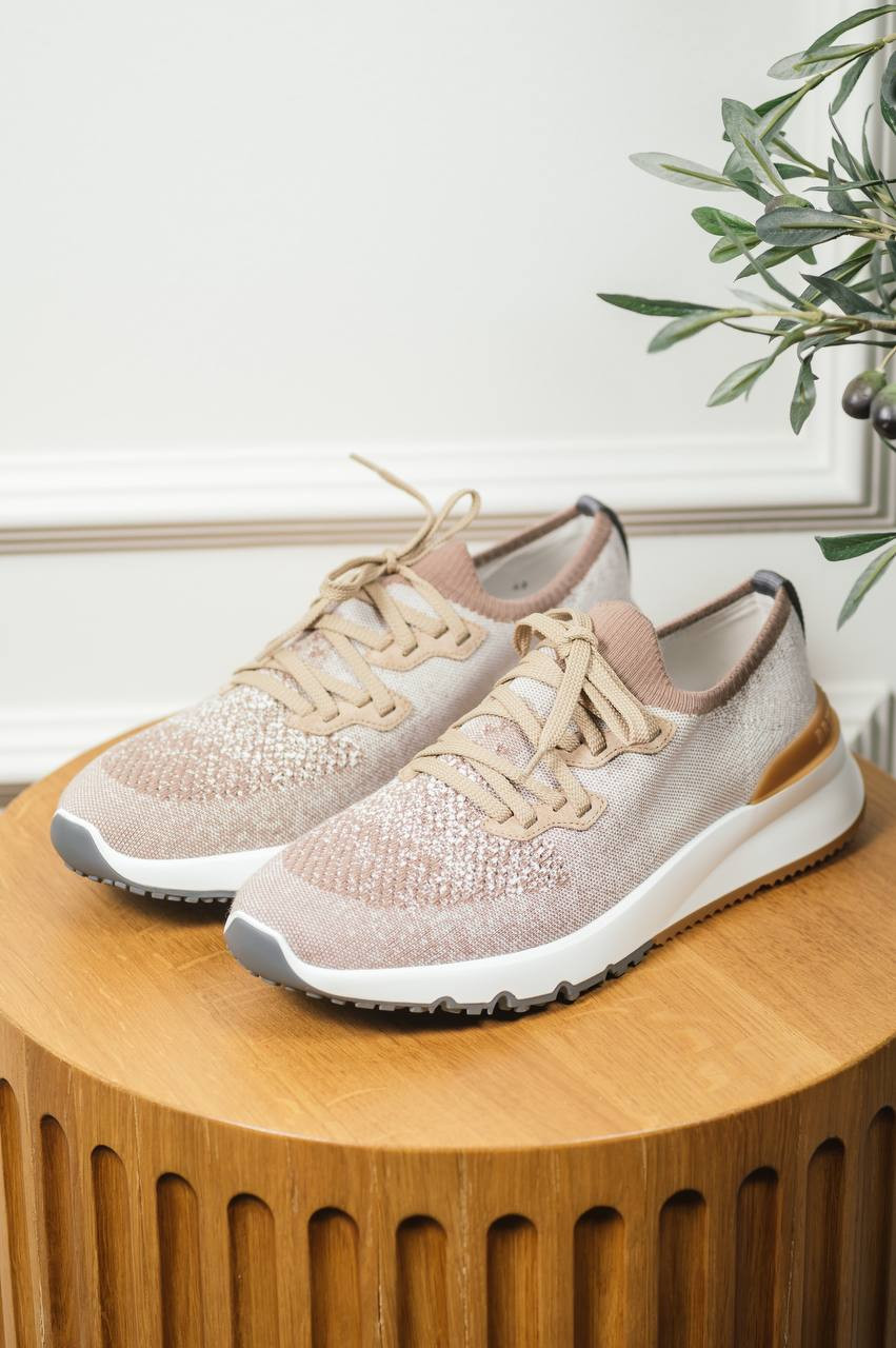 

Brown sneakers with textured logo Brunello Cucinelli