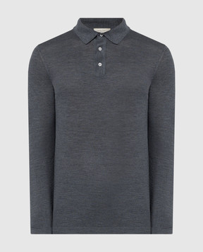 Cashmere&Whiskey Gray wool polo shirt MU7622318465RI