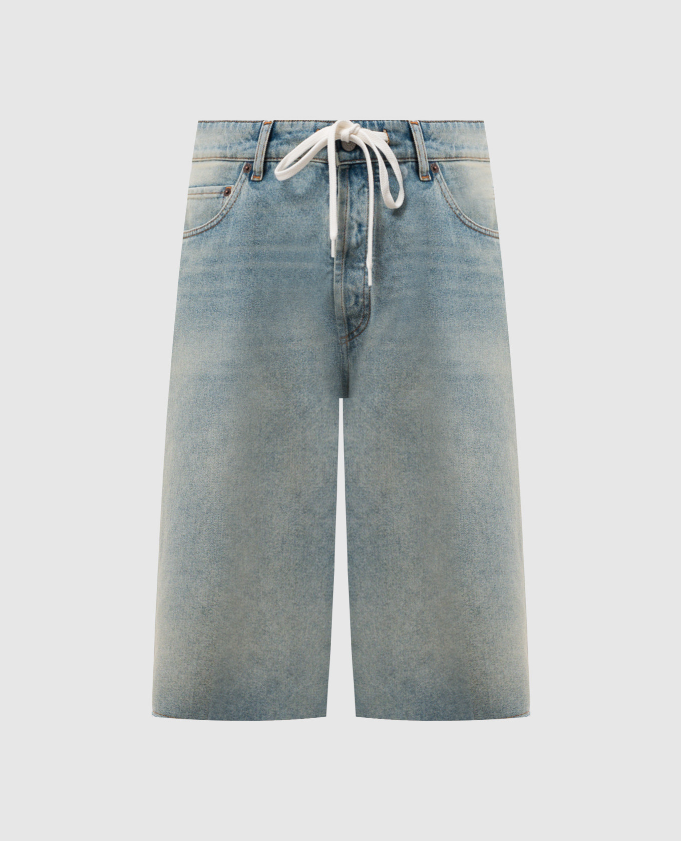 

Blue denim shorts with a distressed effect Maison Margiela MM6, Light blue