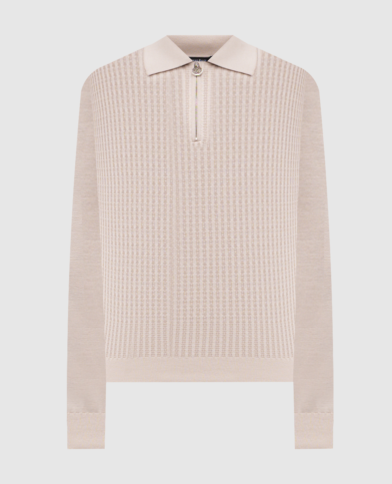

Beige cashmere and silk polo shirt Stefano Ricci