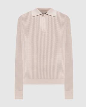 Stefano Ricci Beige cashmere and silk polo shirt K606394P30F25309