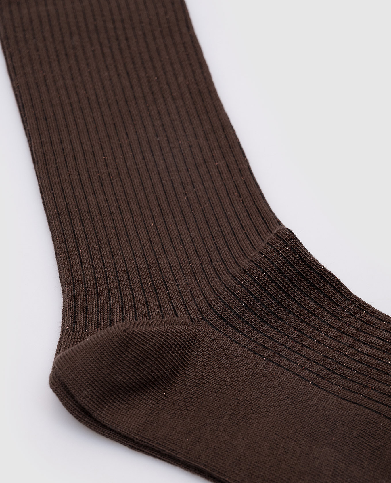 

Brown ribbed knee-highs with lurex Peserico
