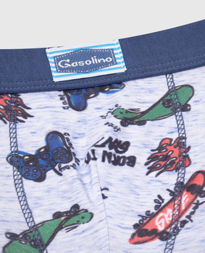 RiminiVeste Gasolino baby blue boxer briefs with logo patch print U3700