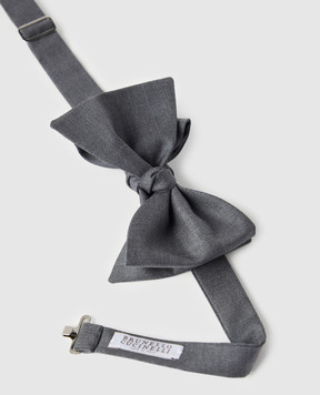 Brunello Cucinelli Gray butterfly made of wool and silk MF460S008